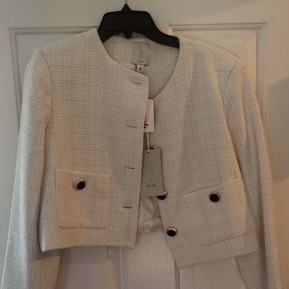Joie Women's Textured Cream Blazer